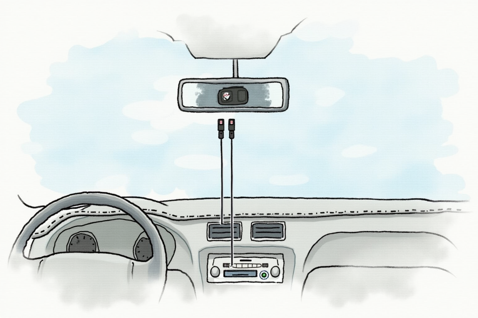 Hardwiring kit for dash cam under dashboard