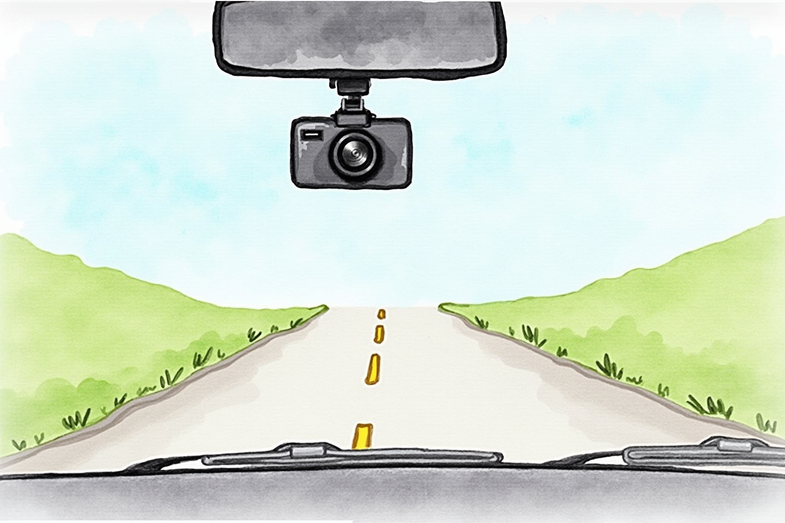 Rear dash cam mounted on back windshield