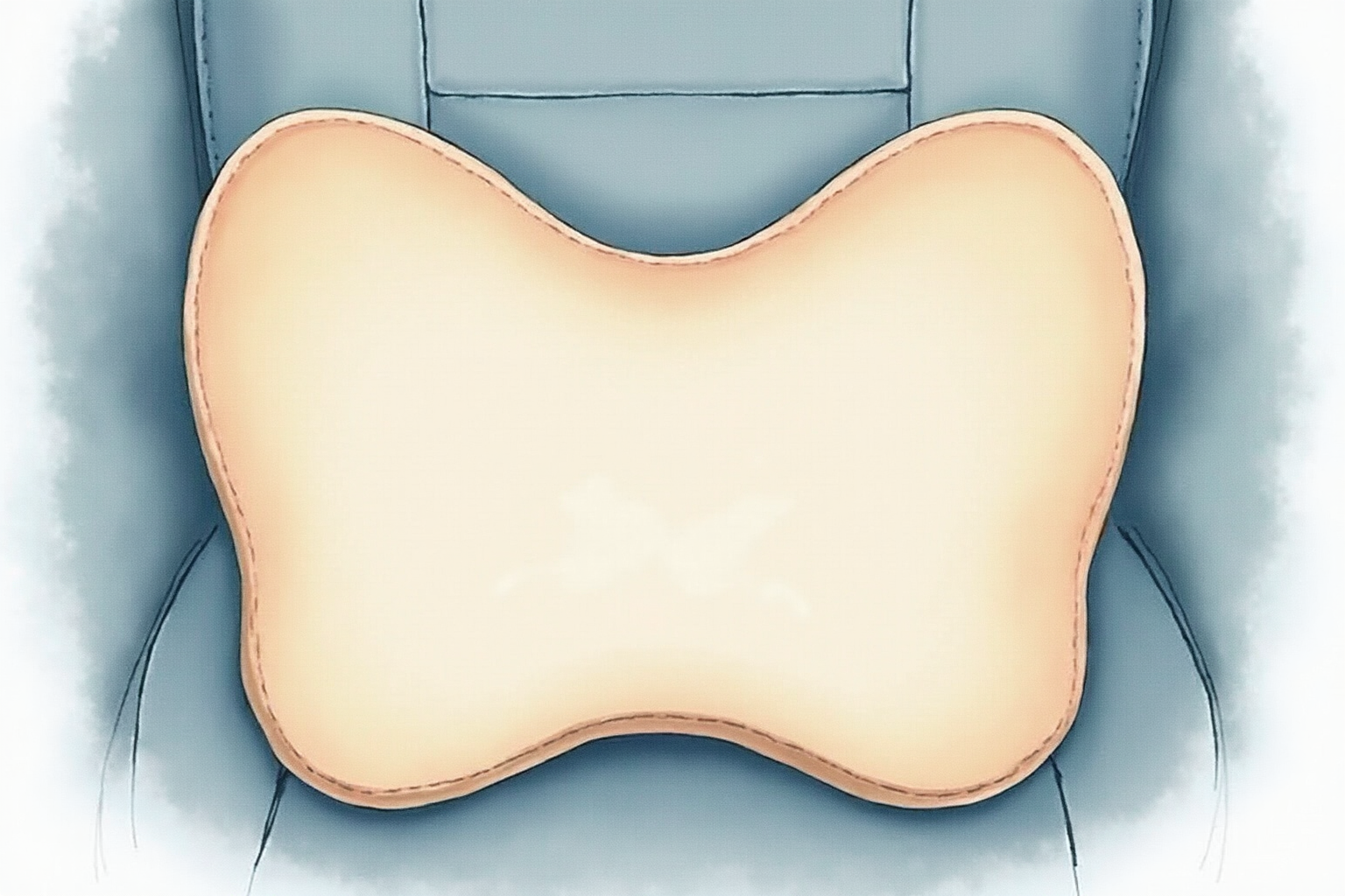 Coccyx cutout seat cushion shape on car seat for tailbone relief