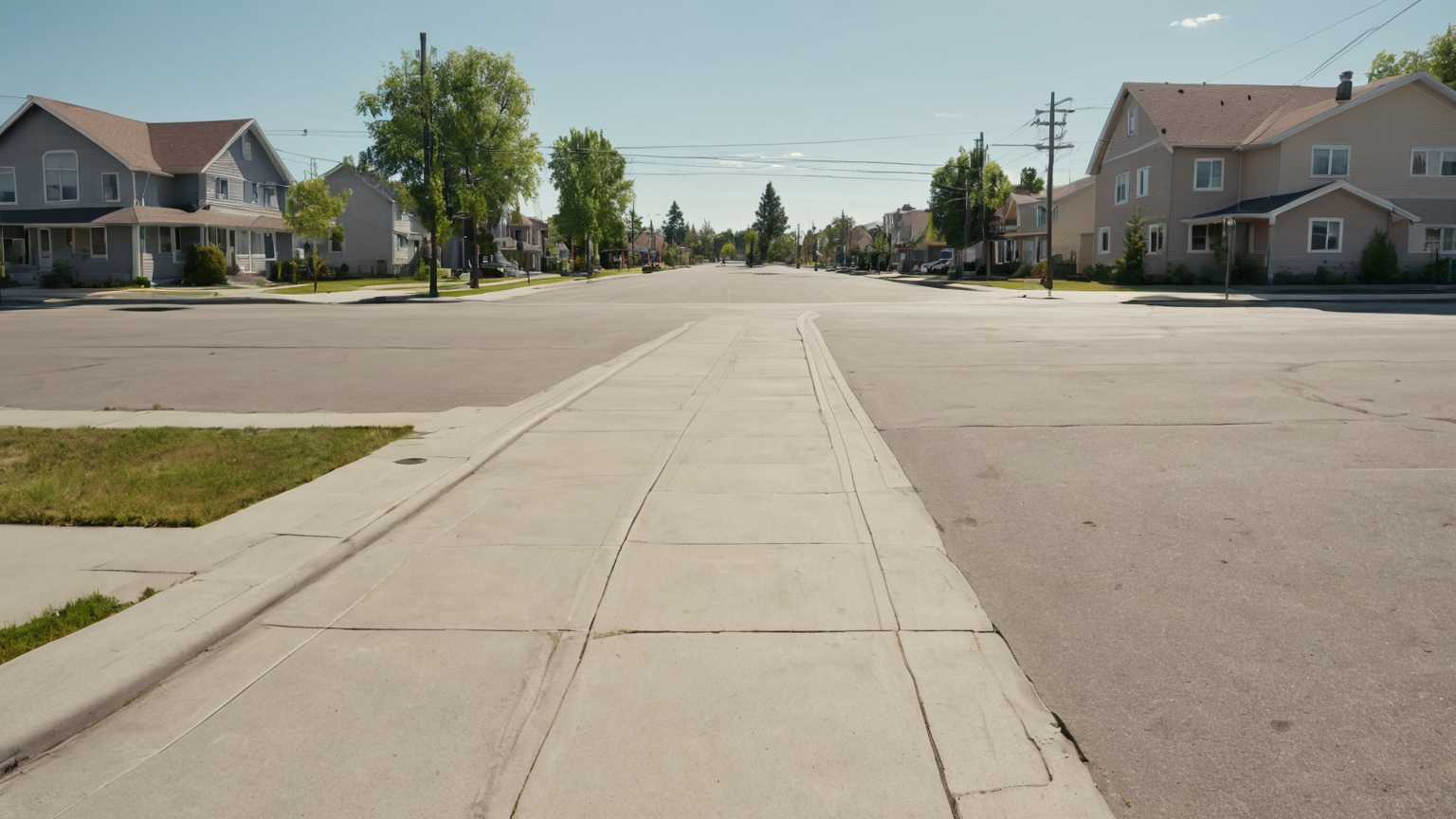 A clear residential intersection for supervised scanning practice