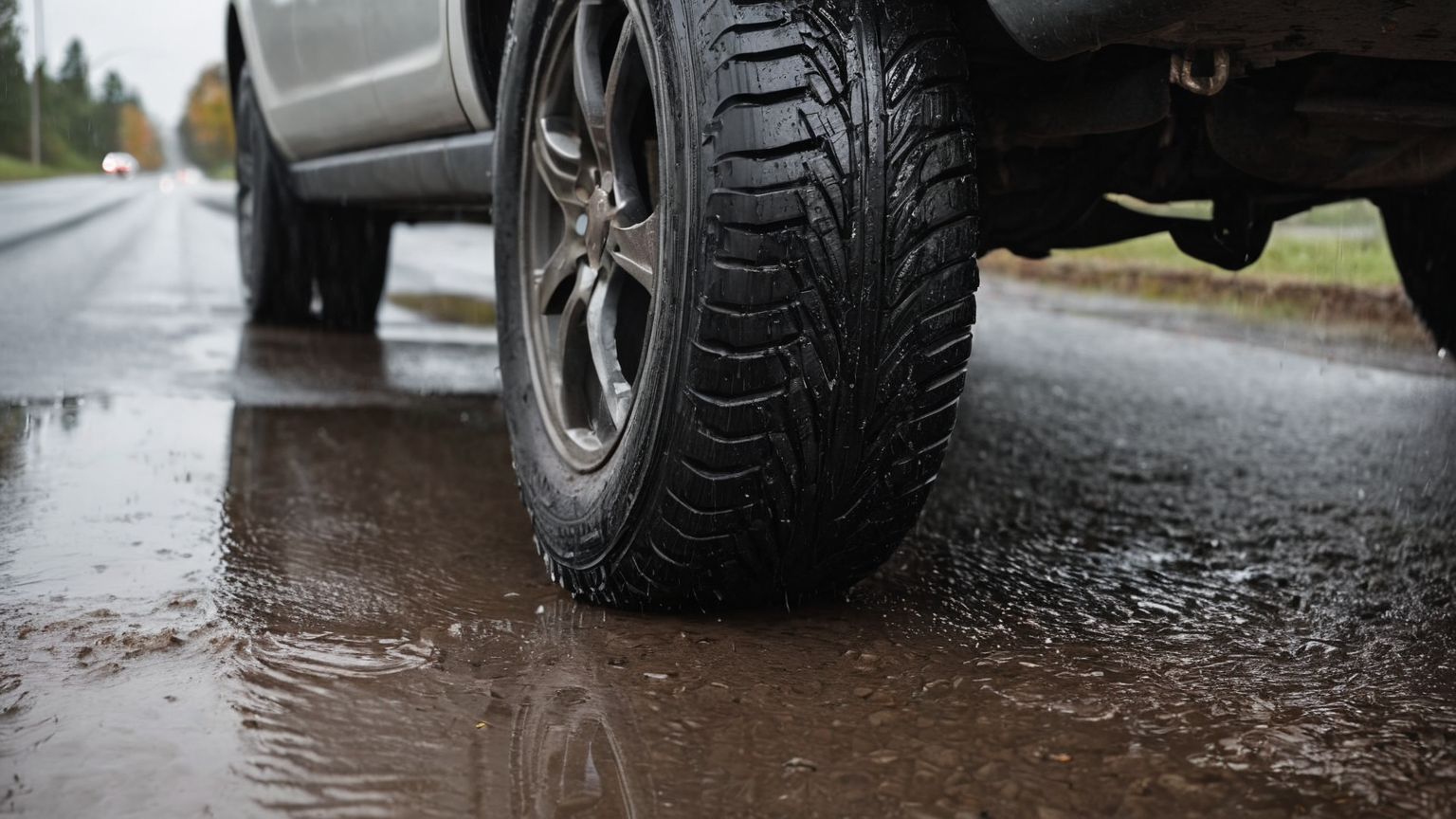 Hydroplaning Recovery Tire Tread Rain Driving Plan visual 2